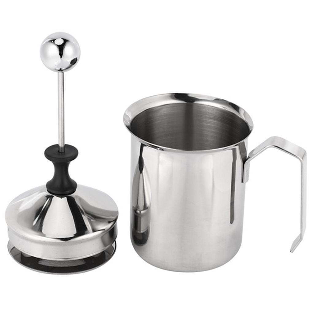 Manual Milk French Press Coffee Maker Stainless Steel Hand Pump Milk Foamer Handheld Milk Jug