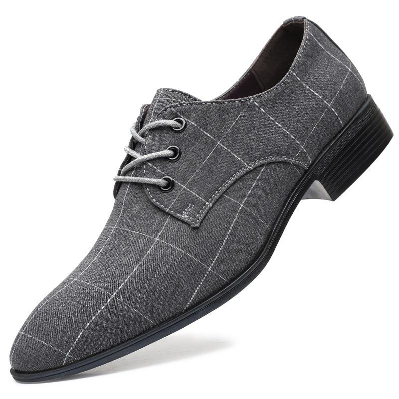 Men's Lightweight Business Casual Shoes Fashion Pointed Toe Lace-Up Formal Shoes Wedding Lattice Shoes Driving Shoes