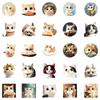 50 Oil Paintings Cat Graffiti Stickers Cute Round Face Kitten Waterproof Decorative Stickers DIY Refrigerator Skateboard Flat Board