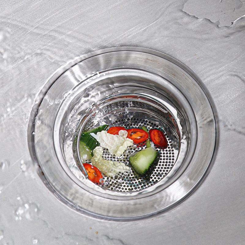 1 Pc Deepen Kitchen Sink Strainer with Handle 304 Stainless Steel Anti Blocking Dishwasher Basin Floor Drain Sewer Hair Filter