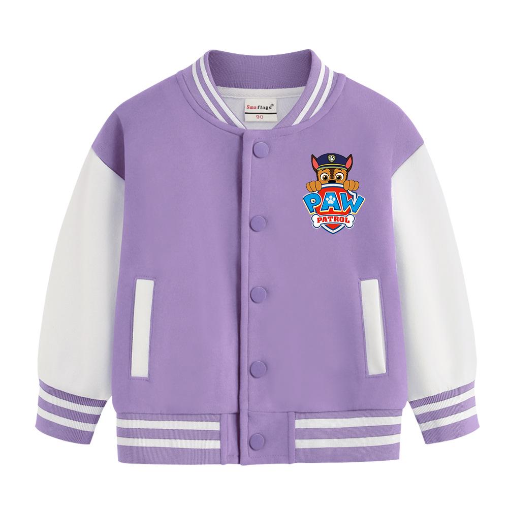 Paw Patrol Boys Baseball Jacket - Stylish, Versatile, Plus Velvet for Spring, Autumn, and Winter 110 cm