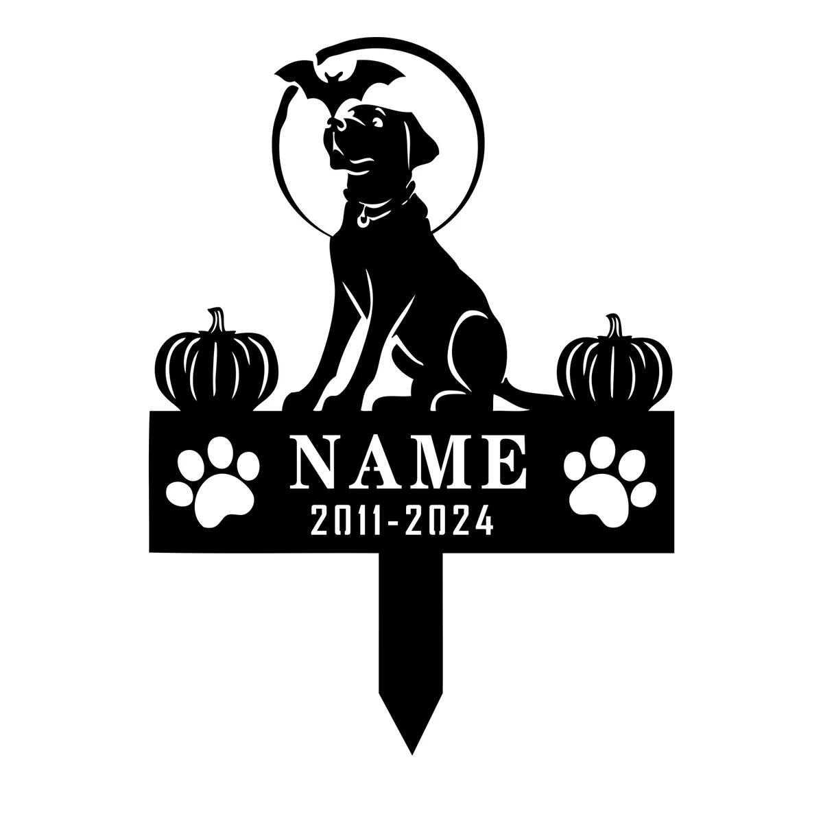 

Metal Memorial Sign for Grave, Labrador Retriever Pet Loss Gift, Custom Halloween Keepsake, Rustic Cemetery Stake, Outdoor Metal Decor чорний