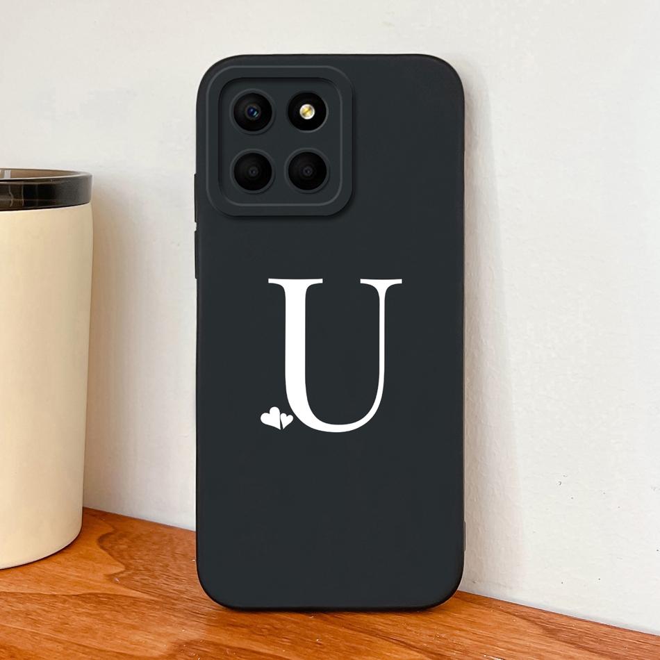 For Honor X8 X8A X8B X8C Case Simple Heart Letters Full Protection Phone Cases For Honor X 8 5G Soft Liquid Silicone Back Covers
