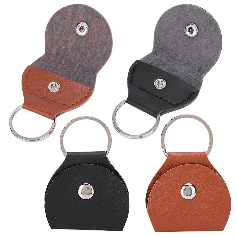 

4 шт. Портативный подвесной брелок для ключей, сумка для медиатора, держатели для аксессуаров, черный, коричневый