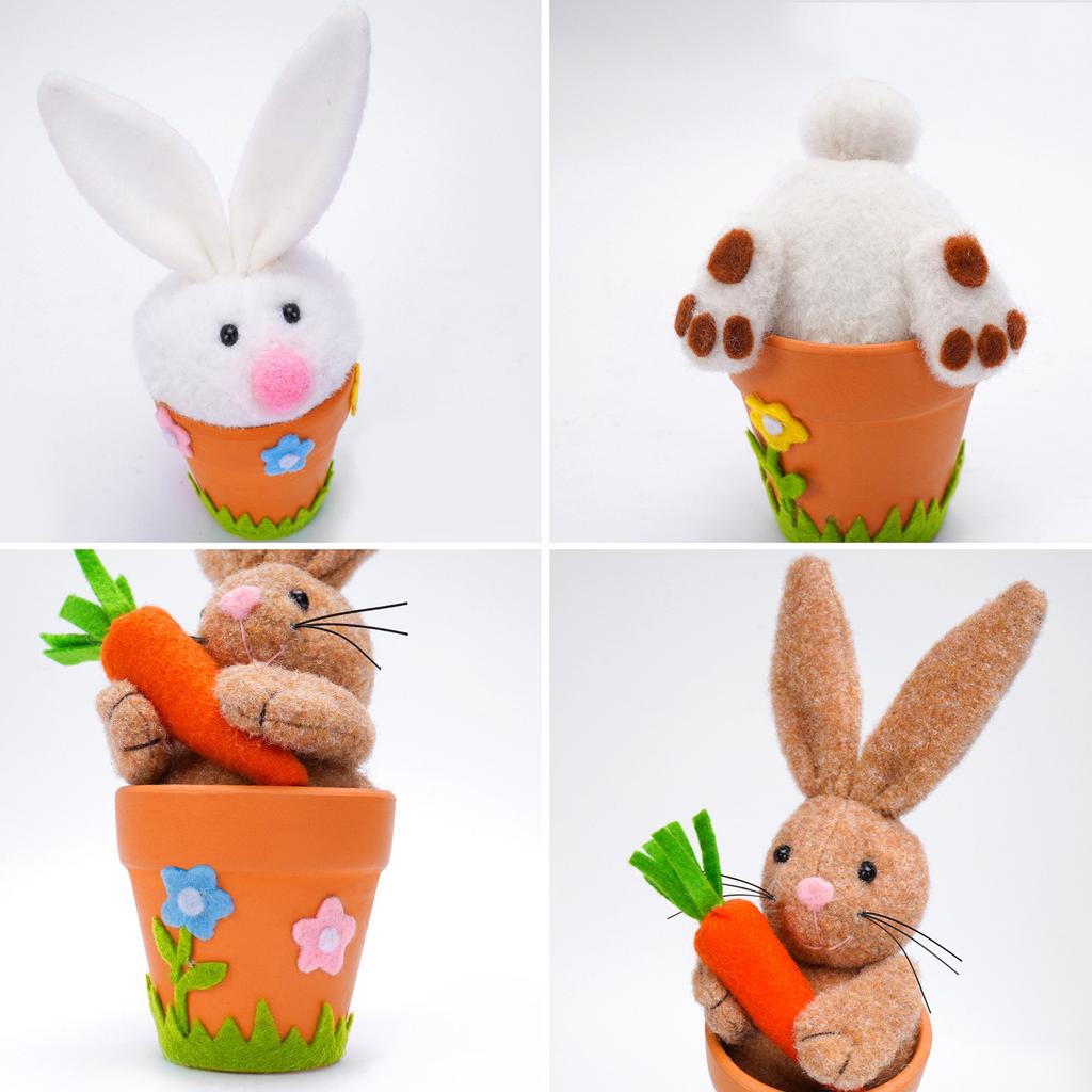 Easter Bunny Doll Ornaments Decorative Flower Pots Home Festive Atmosphere Decoration Decorations