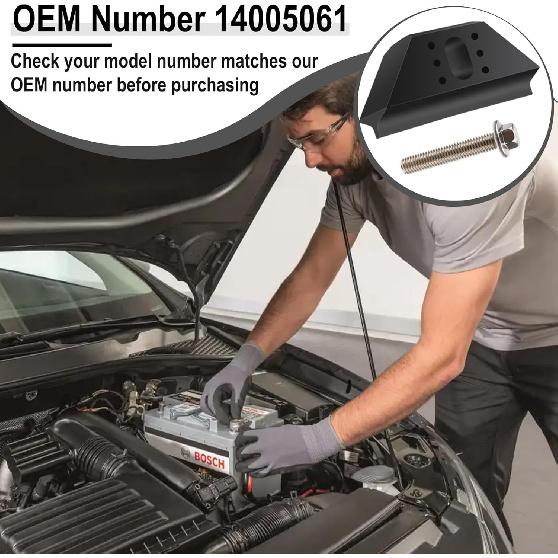 Base Clamp Battery Hold Down, Battery Hold Down with 304 Stainless Steel Bolt Kit, Compatible with Select