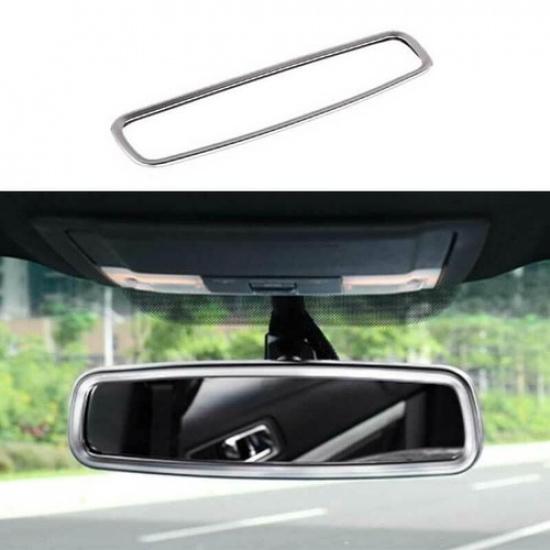 Matt Silver Interior Rearview Mirror Cover Trim 1PCS For Ford Explorer 2011-