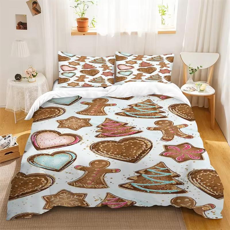 

Comforter Christmas Holiday King Size Snowflake Bell Pattern Holiday Bedding Set For Kids Boys Girls Room Decor Comforter (quilt)-EU Single(135*200cm)3pcs