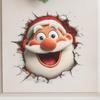 Christmas Creative Wall Sticker Removable 3D Effect Christmas Cartoon Decals Santa Reindeer Living Room Stickers for Dorm Office