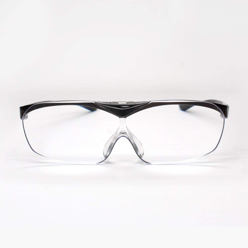 Hands-free Eyeglass-style Magnifying Glass, 1.6x Magnification, Face Trick Glasses, Flip-up Function, Black