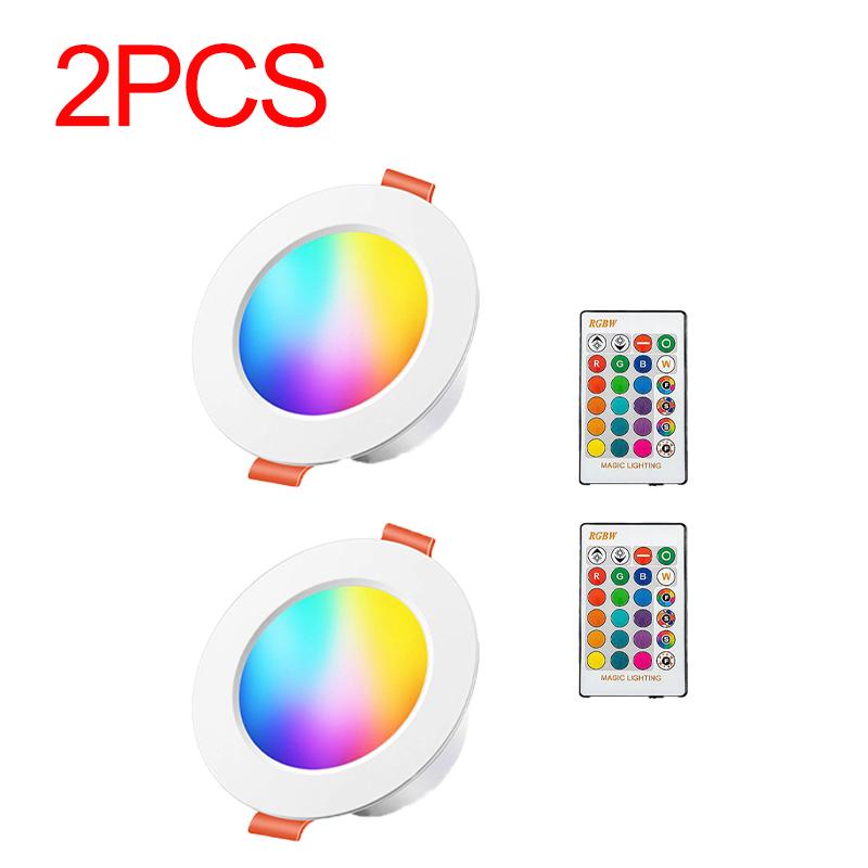 1/2/3/4PCS RGB LED Downlight 16colors Dimmable Spotlight 10W/15W IR Remote Led Down Light For Room Decor AC220V LED Panel