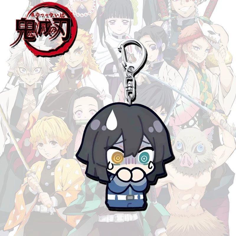Keychain Pendant Anime Demon Slayer Kimetsu No Yaiba Kamado Tanjirou Double Sided HD Bag Pendant Gift For Fans Cosplay Props Jewelry Gift
