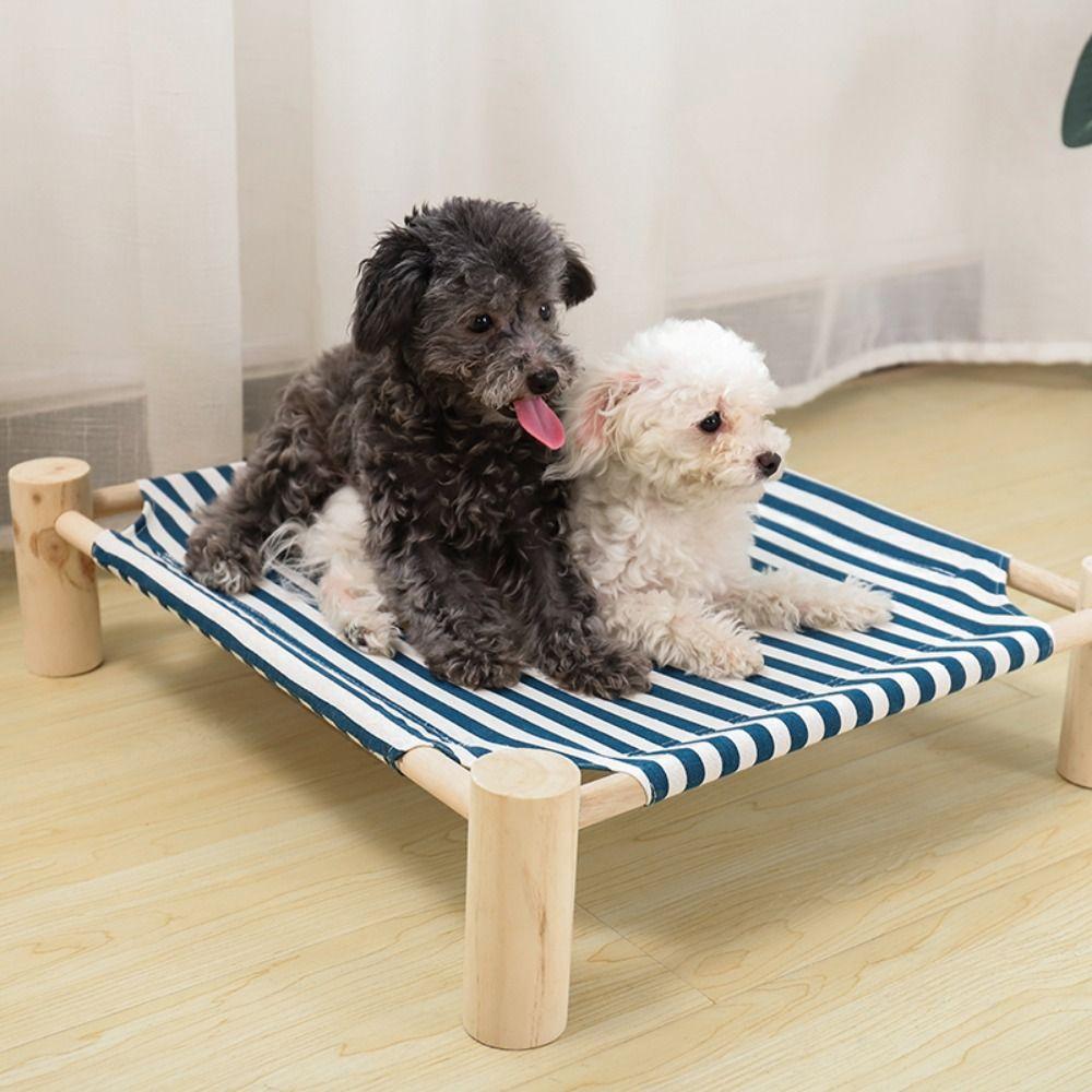 Portable Swing Bed Wooden Frame Cooling Bed Pet House Elevated Bed  Indoor Use