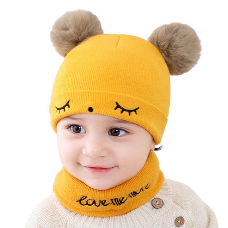 Toddler Solid Color Knitted Winter Hats Toddler Beanies Hat Soft Winter Warm Boys and Girls Caps for Newborn Baby