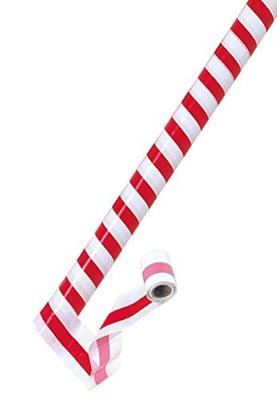 Red and White Tape X 50m Poly/vinyl (pillar Wrap) 7.5cm