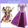 Elegantní Dospělá Pohádková Princezna Rapunzel Zamotaná Cosplay Kostým Pro Halloweenské Párty