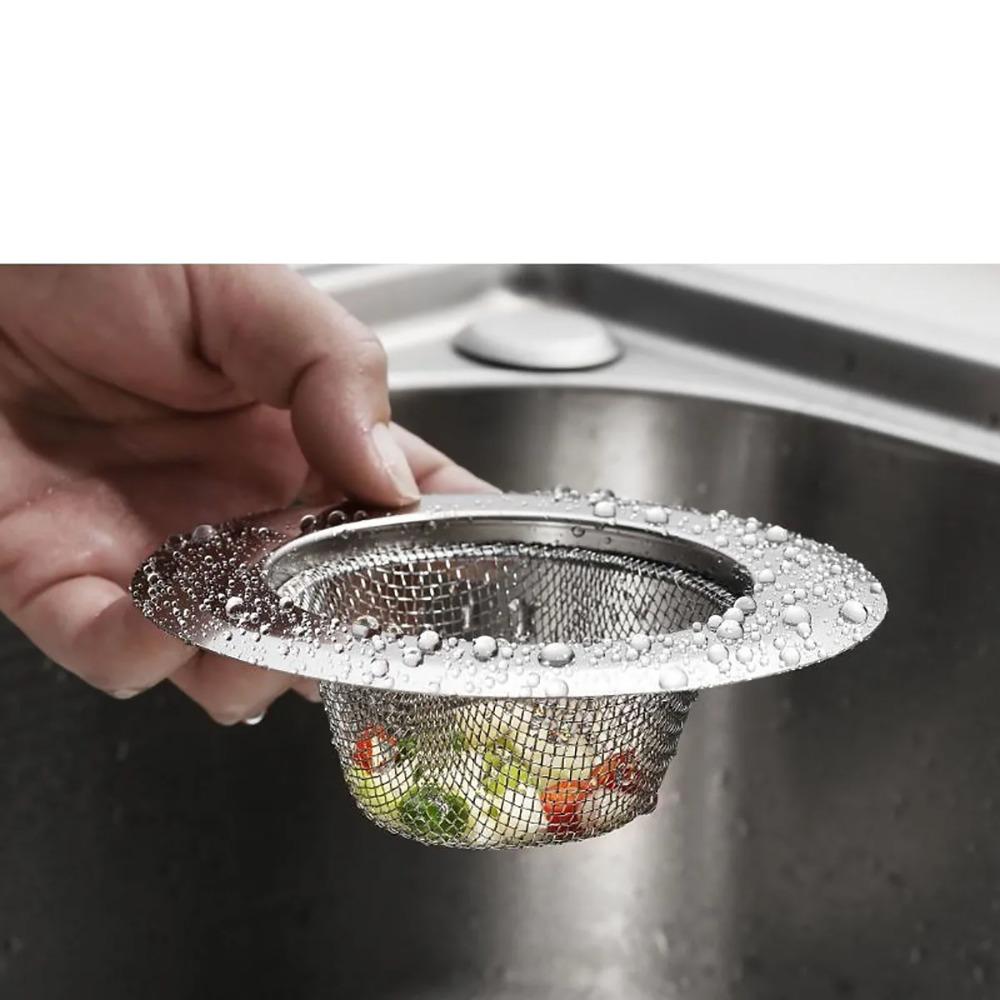 Stainless Steel Kitchen Sink Strainer Funnel Anti-Blocking Drain Filter Hair Catcher for Basin Floor Sewer
