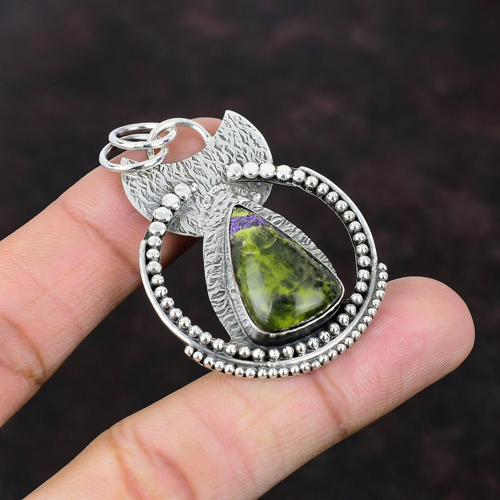 Stichtite Pendant 925 Sterling Silver Pendant Genuine Gemstone Jewelry Statement Pendant Handmade Jewelry Gift For Friend Birthstone Pendant