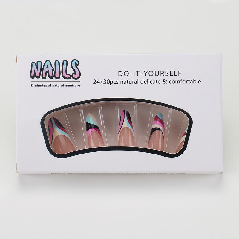 French Manicure, Contrasting Color, Wearable Nails, Nail Patches For Latin American Hotties, Fake Nails
