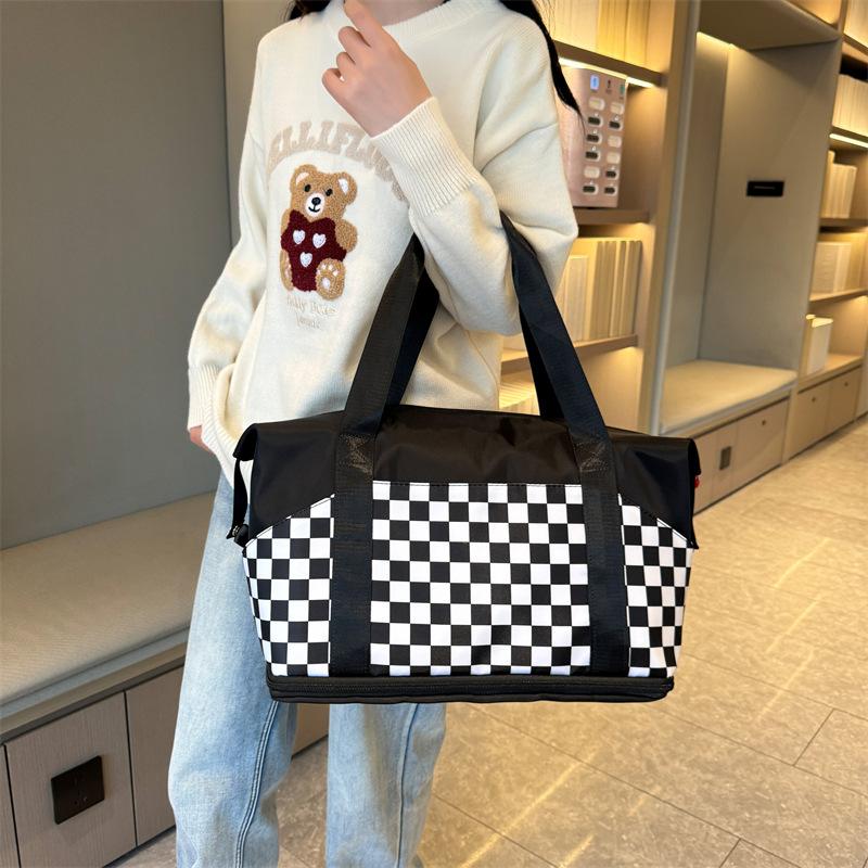 Extended Multi-pocket Classification Design Handheld Travel Bag Dry Wet Separation Personalized Printed Fitness Bag Can Be Used To Pull Rod