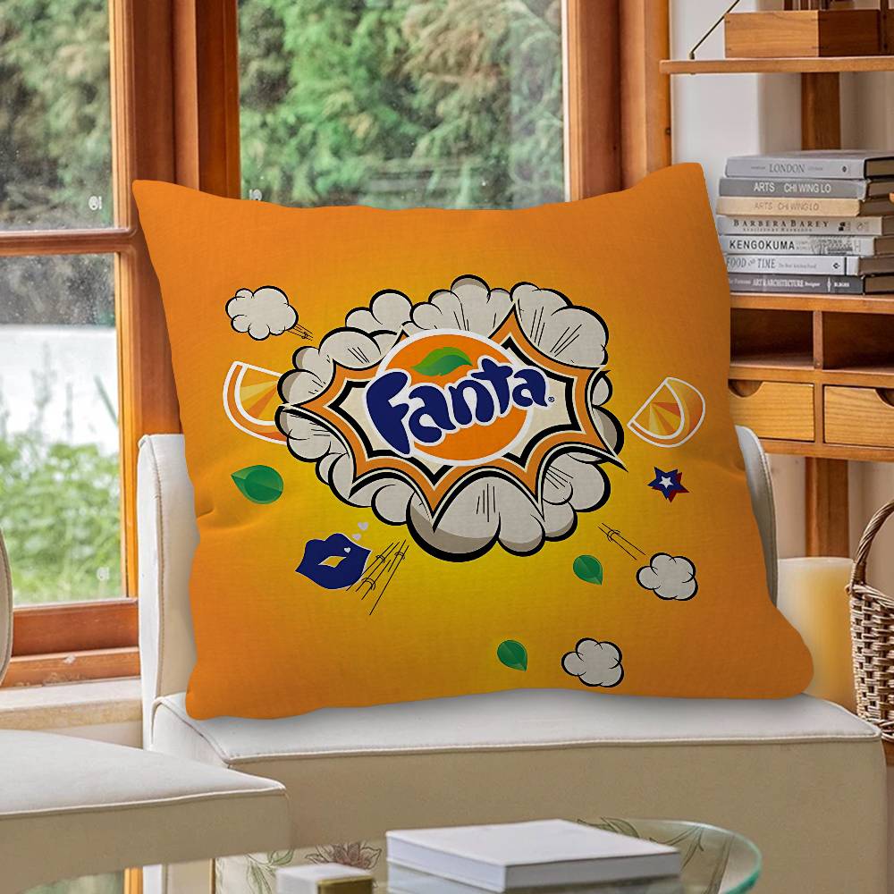 Funny F-Fanta Logo Cushion Cover Car Throw Pillow Case For Sofa Car Christmas Gift 40x40cm 45x45cm