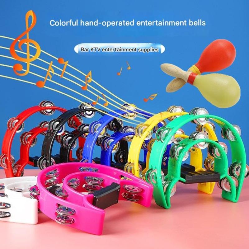 Handrassel Tamburin Musikinstrument mit Edelstahl-Schellen und ABS-Rahmen für Erwachsene Klassenraumaufführungen