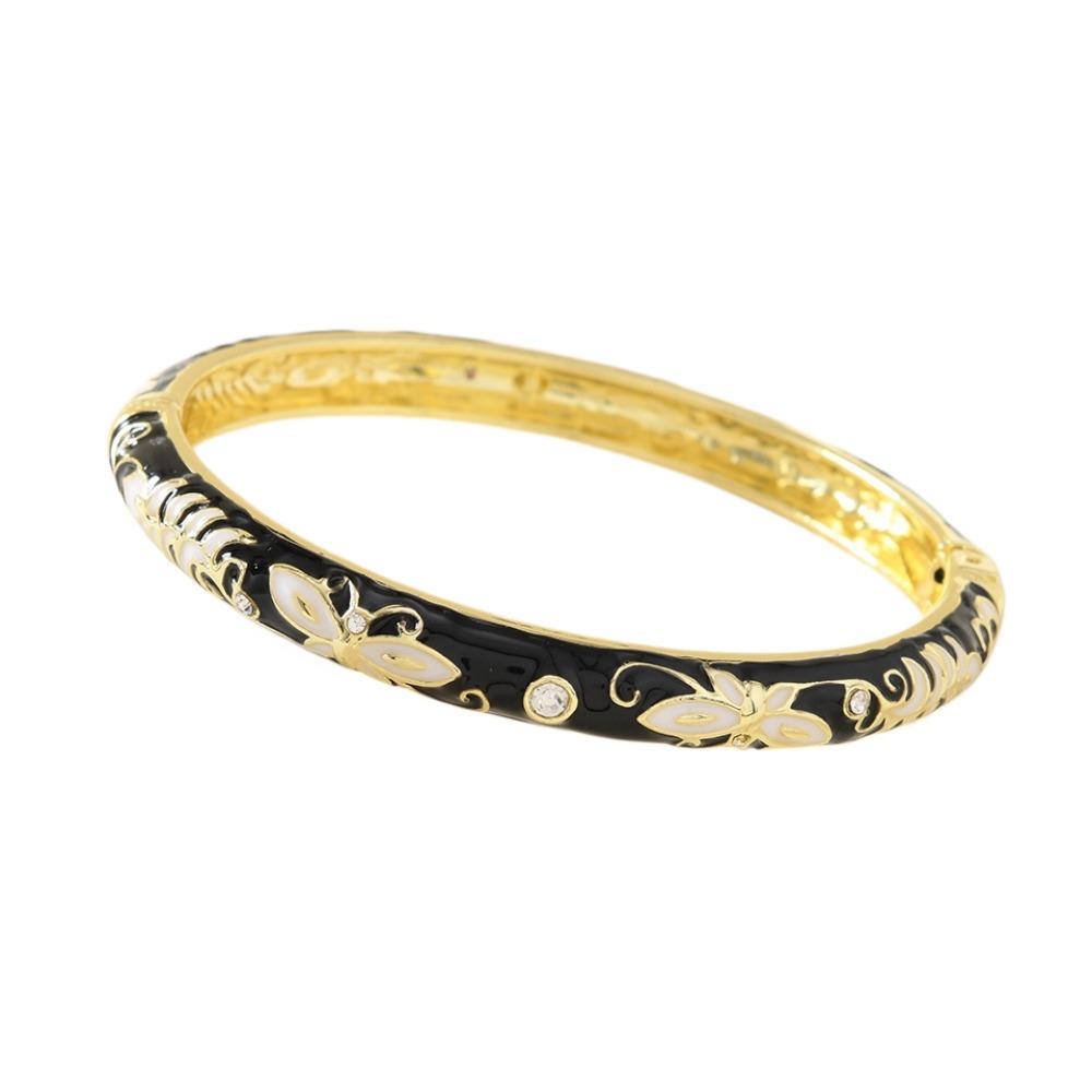 

Traditional Vintage Cloisonne Bangle Enamel Women s Hand Bracelet Gifts for Women Girl StyleB Black