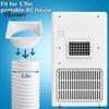Left And Right Threaded Coupler 5.9 Inch Portable AC Exhaust Hose Adapter Square to Round Vent Connector for Mobile Air Conditioner, Replacement