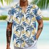 Men's Vintage Button Down Bowling Shirts Short Sleeve Summer Beach Shirt