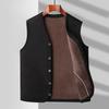Men's Thermal Fleece-Lined Cotton Vest for Autumn/Winter 2024 - Perfect for Middle-aged and Elderly Dads and Grandpas.
