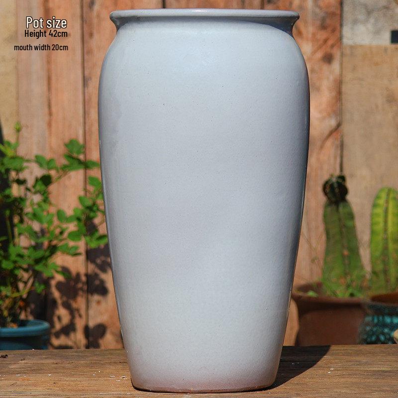 Large Wintergreen Bougainvillea Ceramic Flower Pot - Breathable, Tall Succulent & Tree Ceramic Jar