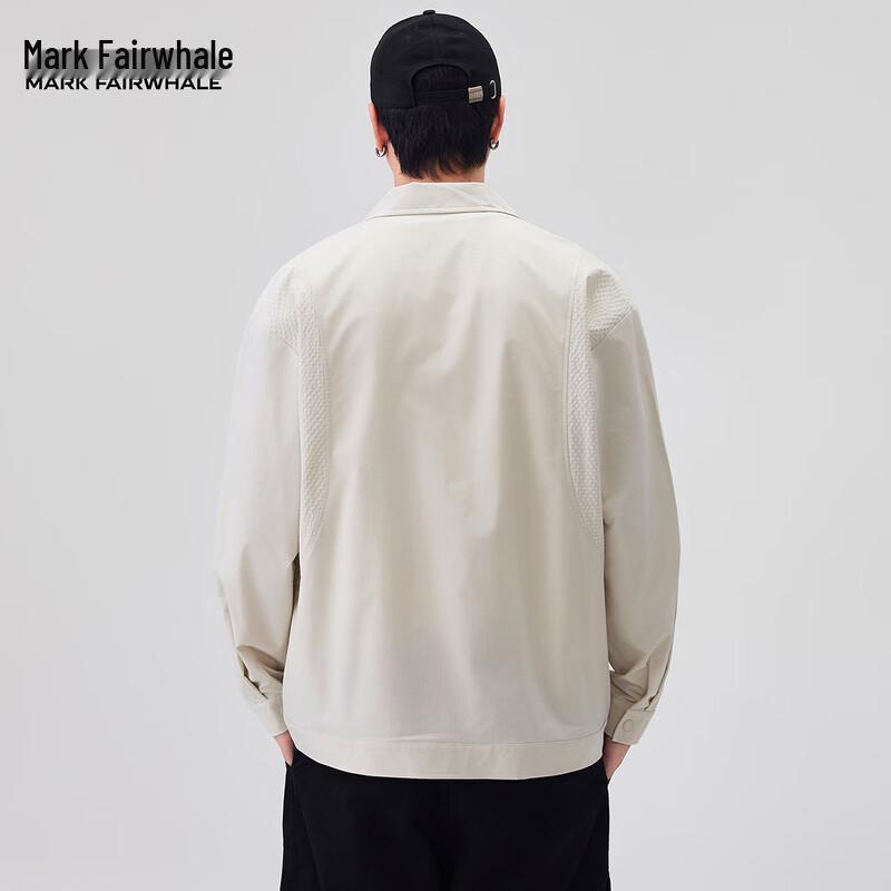 Mark Fairwhale Men's Casual Loose Fit Long Sleeve Lapel Shirt