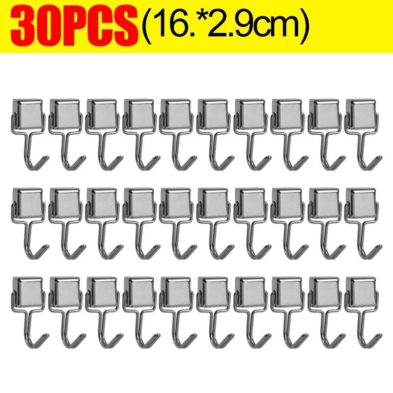 30/1PCS Square Magnetic Hook Load Bearing Wall-mounted Hangers Home Kitchen Bathroom Storage Strong Magnet Hooks Keys Holder