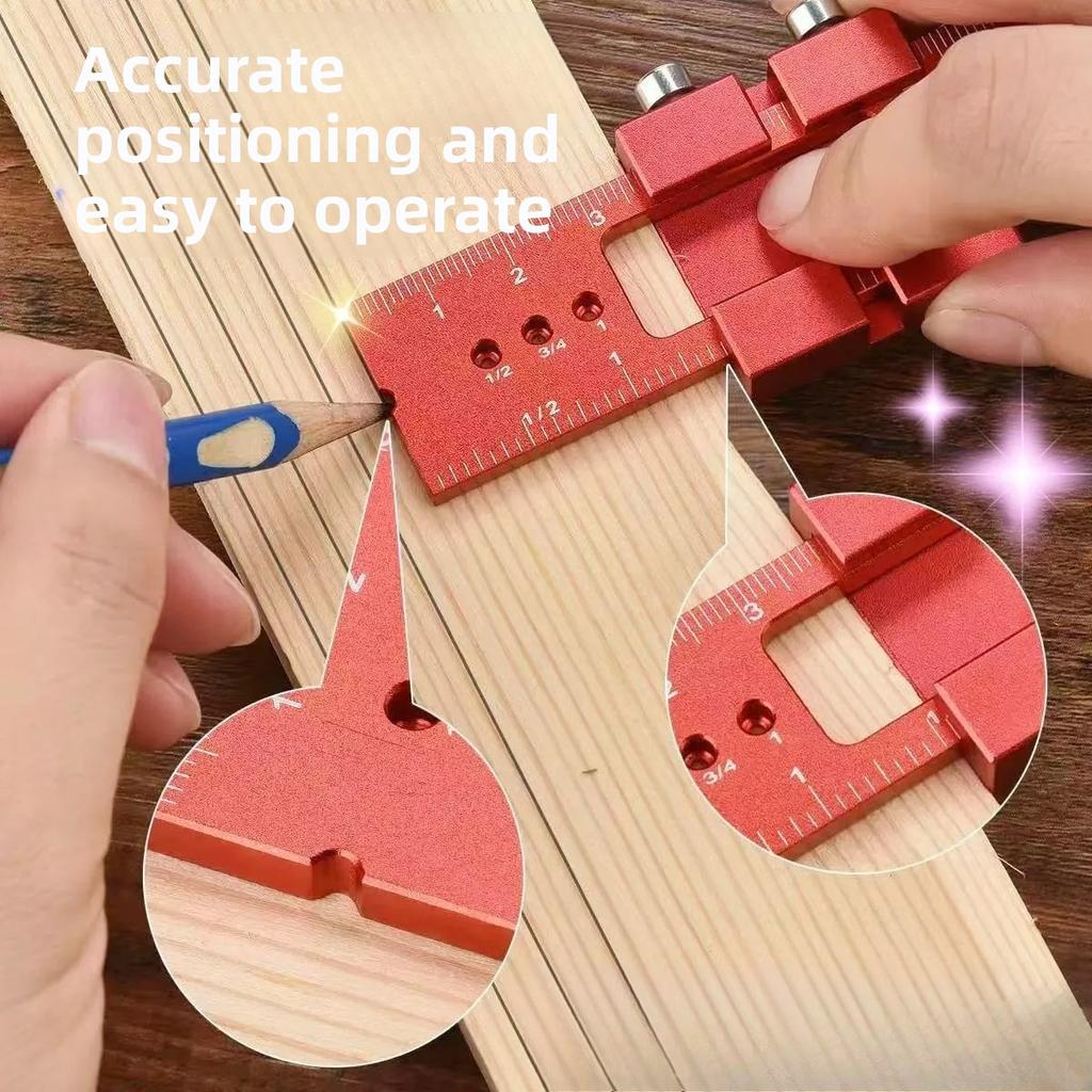 Multifunctional Positioning Marking Ruler Aluminum Alloy Angle Measuring Tool for Woodworking