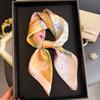 2026 New Floral Printed Square Scarf Women's Spring and Summer Polyester Fiber Scarf Fashion Bag Ribbon Hair Bands Bandana