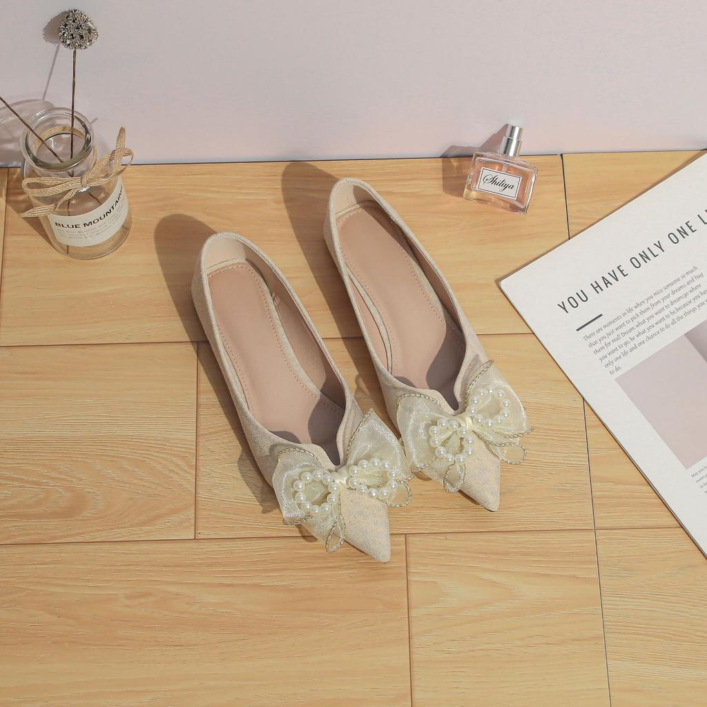 2025 Autumn New Flat-soled Single Shoes Women Wear High-end Temperament Pointed Women's Shoes Soft Soles Not Tired Feet Flat Shoes