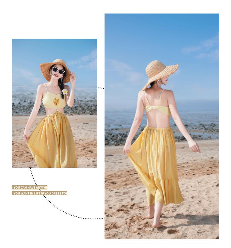Bohemian Island Hot Spring Resort Women's Thai-Style Bikini with Versatile Long Skirt
