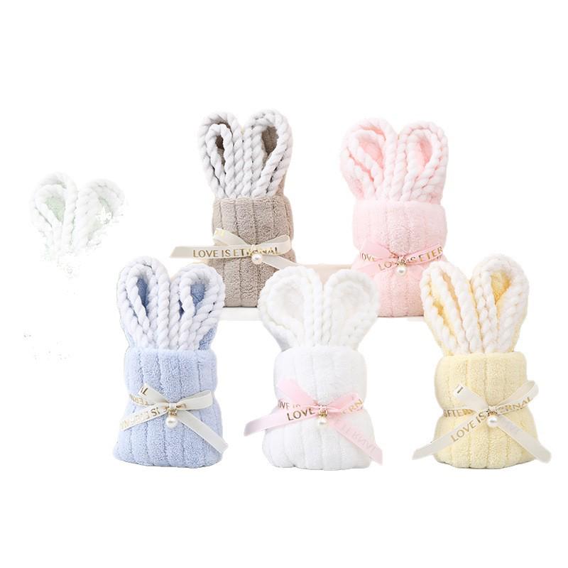 Coral Fleece Rabbit Towels - Perfect for Weddings, Birthdays, and Kindergarten Openings.