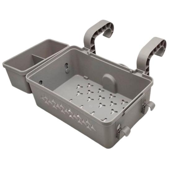 Cesto Portaoggetti da Bordo Piscina con Portabicchieri Grande Capacità Design Vuoto Porta Giocattoli per Piscina Fuoriterra Versatile Organizzatore Portaoggetti