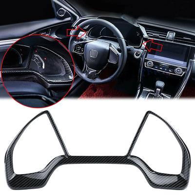 For Honda Civic 2016 2017 2018 2019 2020 Car Inner Dashboard Panel Frame Cover Trims Auto Styling Carbon Fiber Black Stickers
