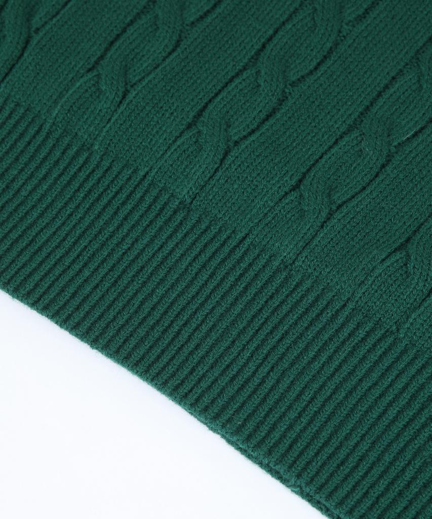ORIGINALDAY Oversized Round Cable Knit Green