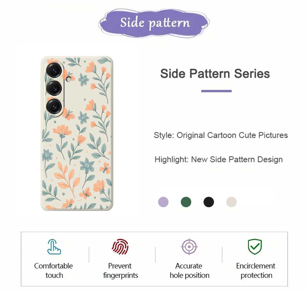 For Samsung Galaxy S25 Case Yellow Flowers Pattern Printing Straight Edge TPU Phone Back Cover