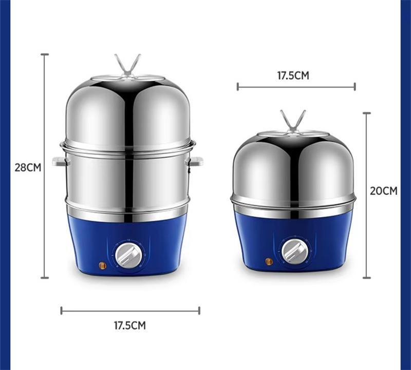 Egg Boiler Double Layers Egg Cooker Multi-function Breakfast Machine Stainless Steel Egg Steamer Mini Steamer Poacher Kitchen