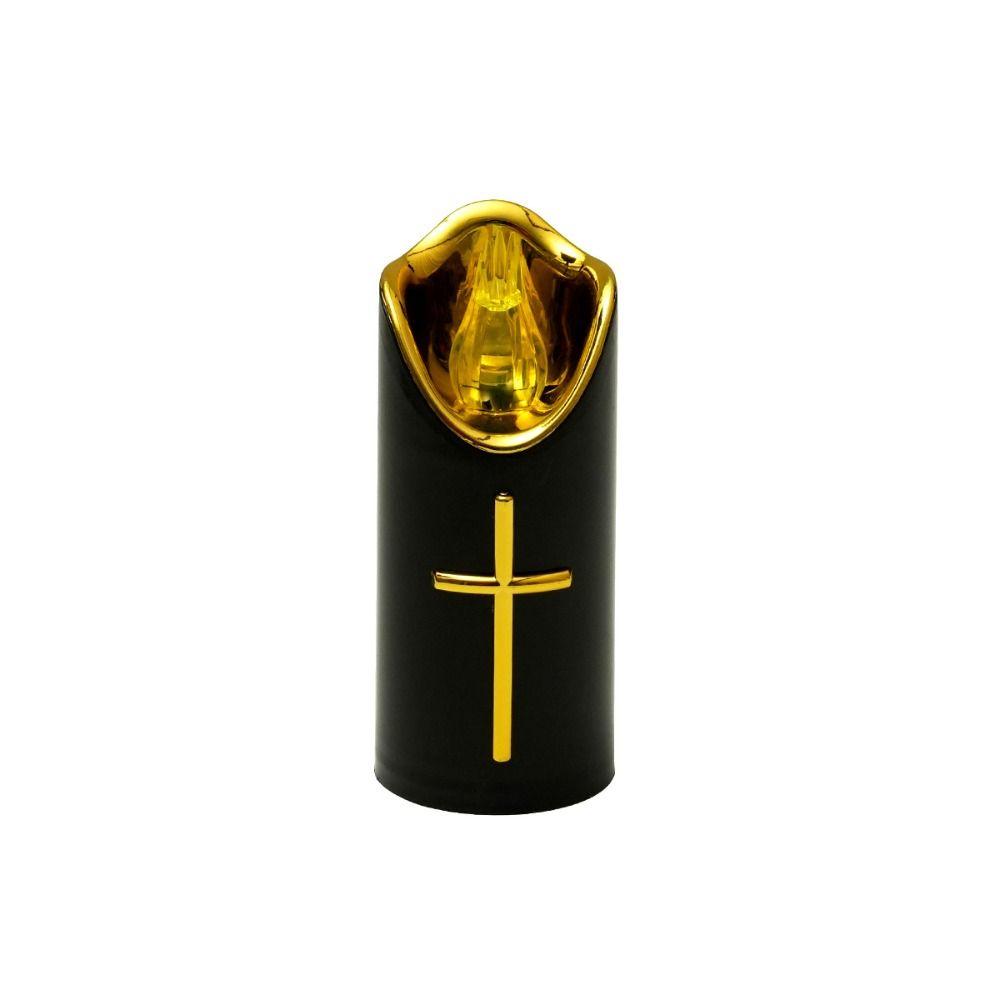 Resuable Christian Cross Candles Creative Portable LED Flameless Candles with Lampshade Waterproof Electronic Candle Light