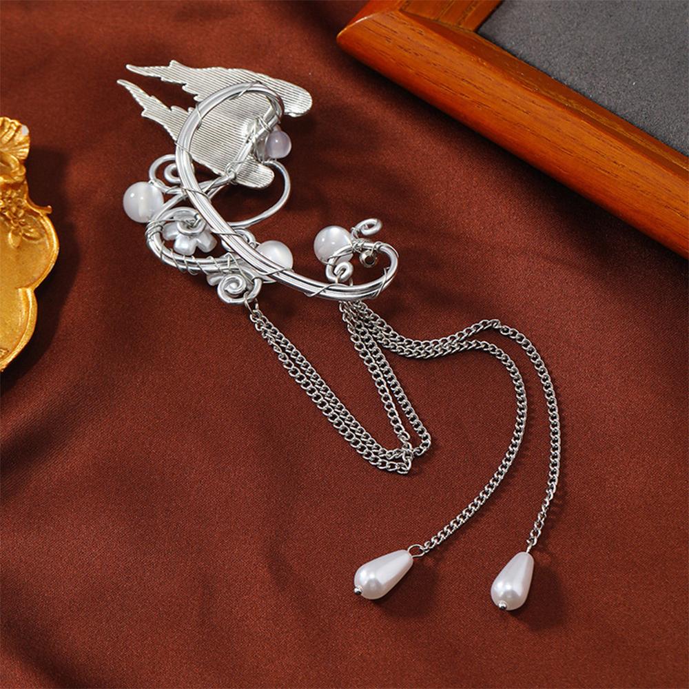 Estetické elfí náušnice s manžetami Andělská křídla Náušnice bez piercingu pro Halloween Cosplay Maškaráda Svatba