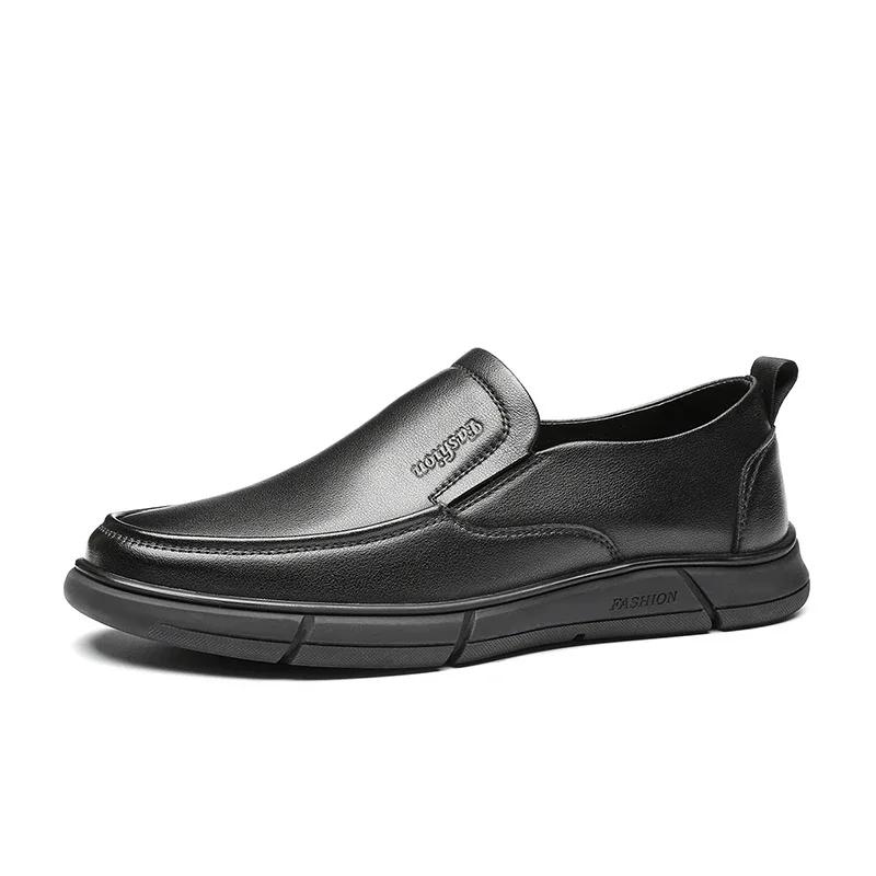 Fashionable New Men's Office Business Shoes Wear-resistant Soles Loafers High-quality Genuine Leather Shoes for Men