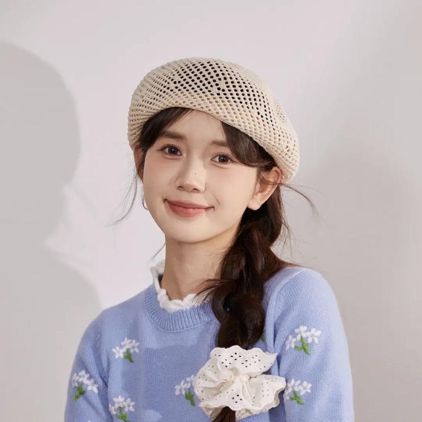 

Женский берет весна-лето дышащая ажурная шляпа художника темперамент универсальная шляпа Bud one size