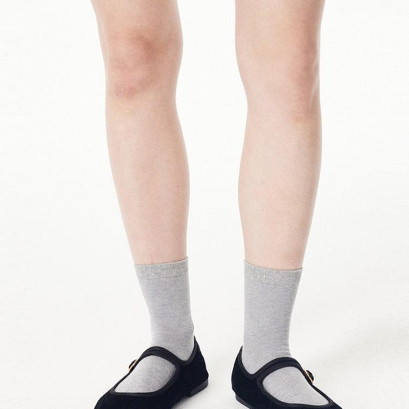 GCUT Honeycomb Collar Socks_Melange Gray 7215284202