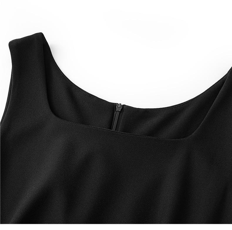 Shenzhen Nanyou Elegant French Square Neck Suspender Dress - Women's Summer Long Skirt