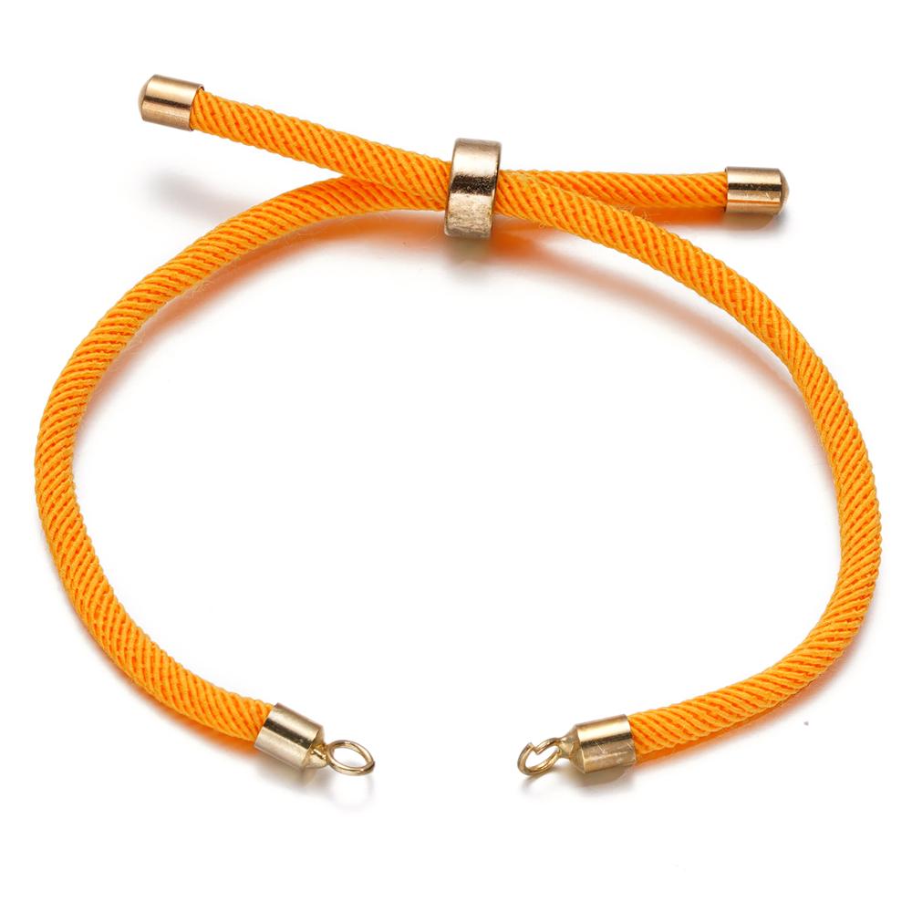 1pc Adjustable Nylon Braided Twisted Cords Slider Friendship Bracelets with Brass Cord End for Jewelry Making DIY Findings
